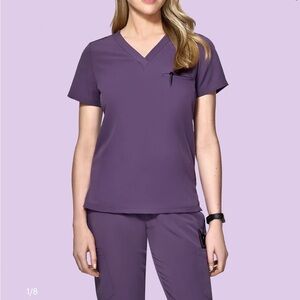 Purple V-Neck Women's Top